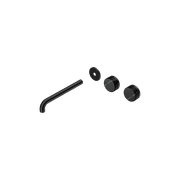 Serenity Wall Basin 220mm Offspout + Marquina Black Handle Matte Black gallery detail image