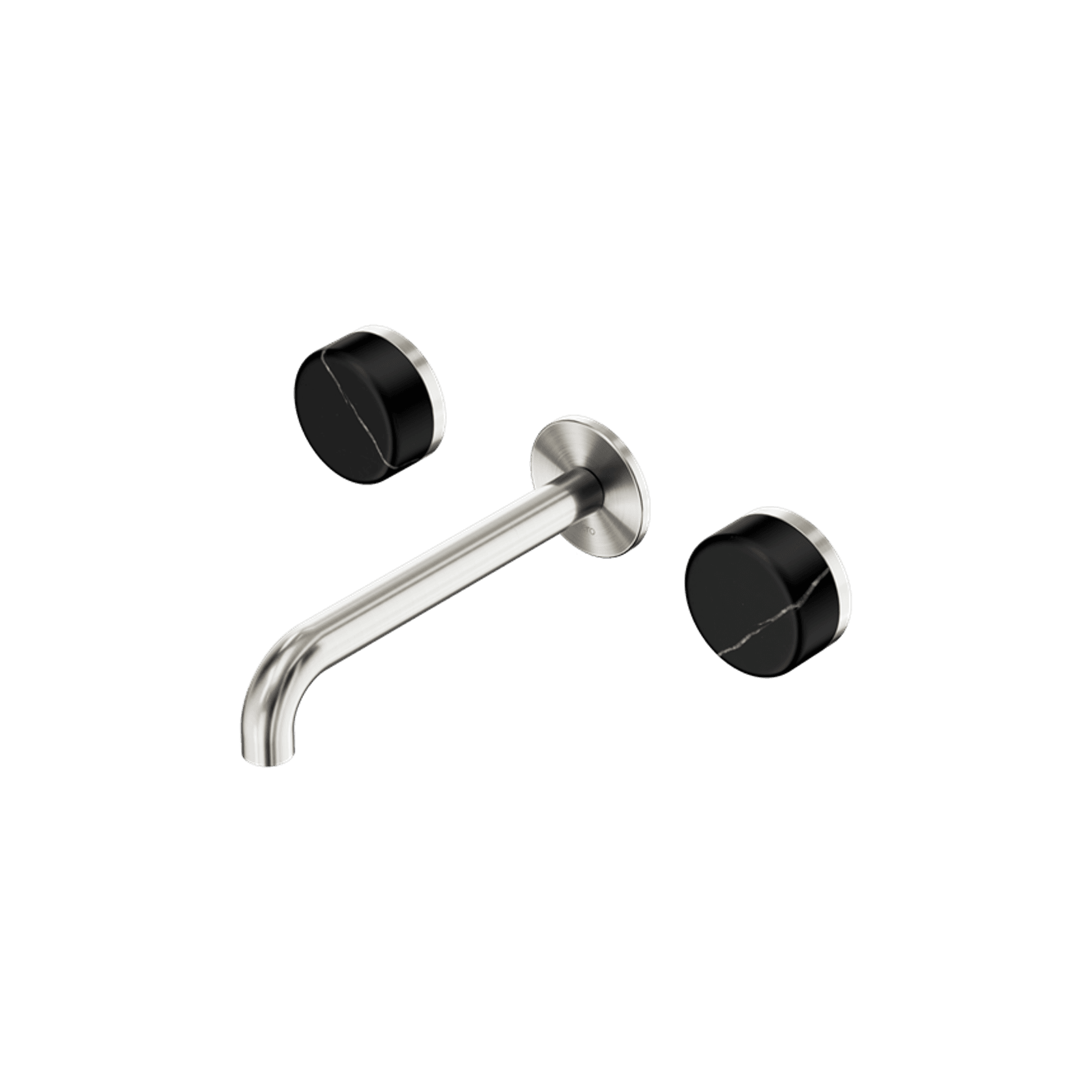Serenity Wall Basin Set 160mm Spout With Marquina Black Handle Brushed Nickel gallery detail image