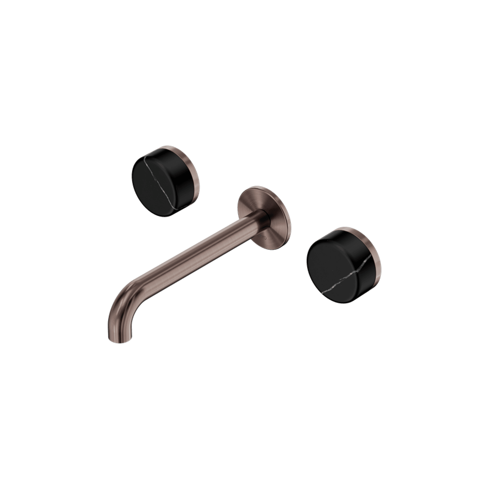 Serenity Wall Basin Set 160mm Spout With Marquina Black Handle Brushed Bronze gallery detail image