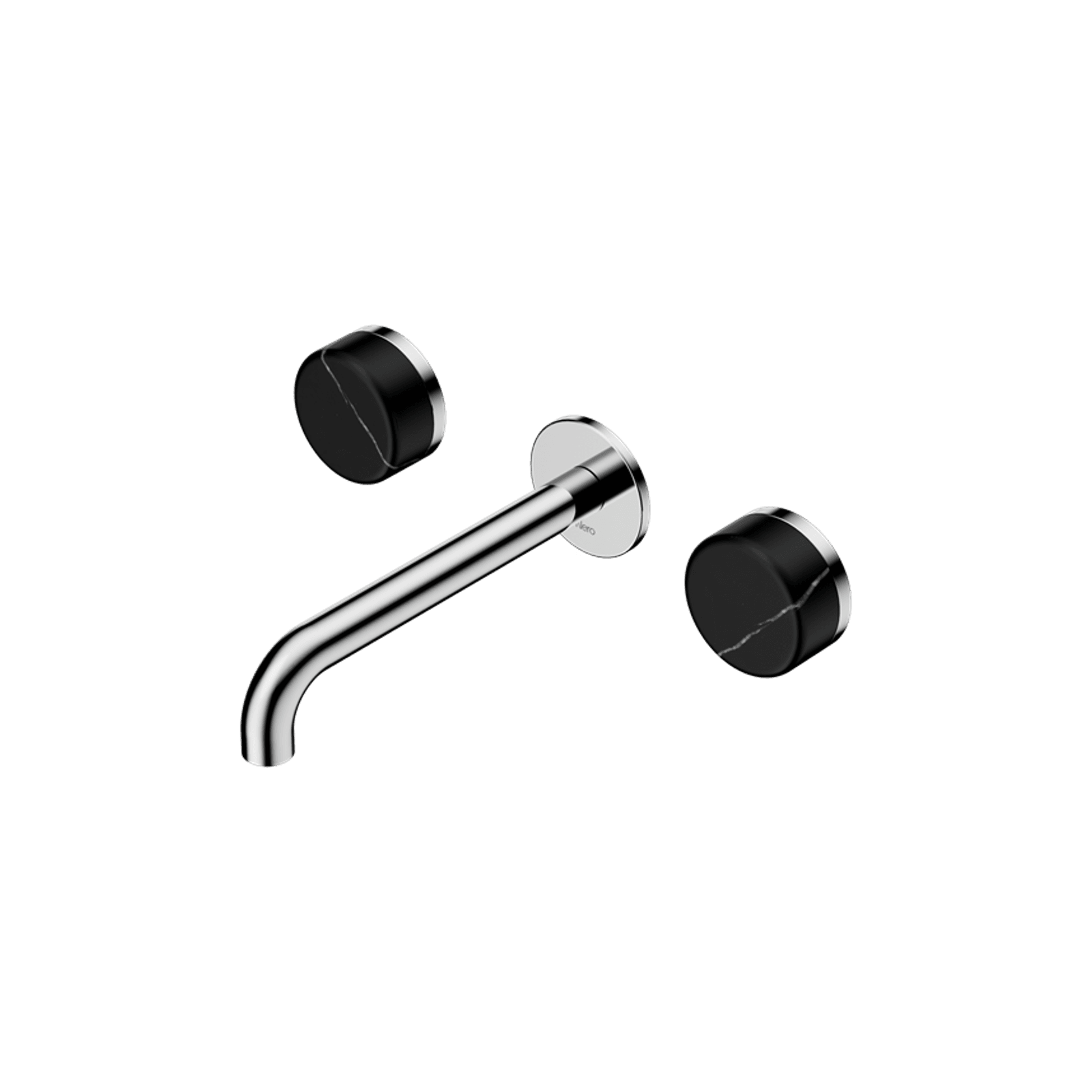 Serenity Wall Basin Set 185mm Spout With Marquina Black Handle Chrome gallery detail image