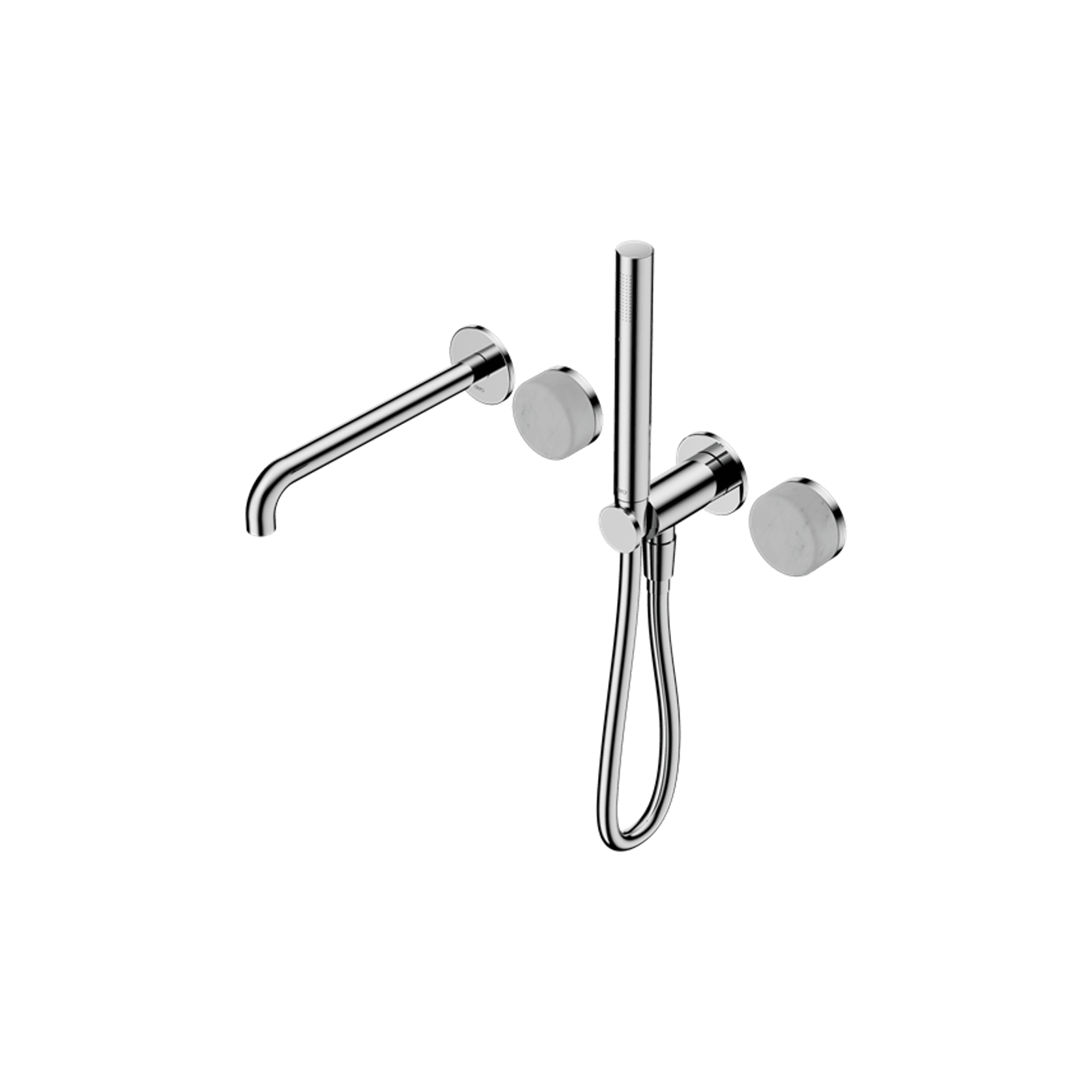 Serenity Shower System Spout Carrara Handle And Slim Shower Chrome gallery detail image