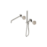 Serenity Shower System Spout Rome Travertine Handle And Slim Shower Brushed Nickel gallery detail image