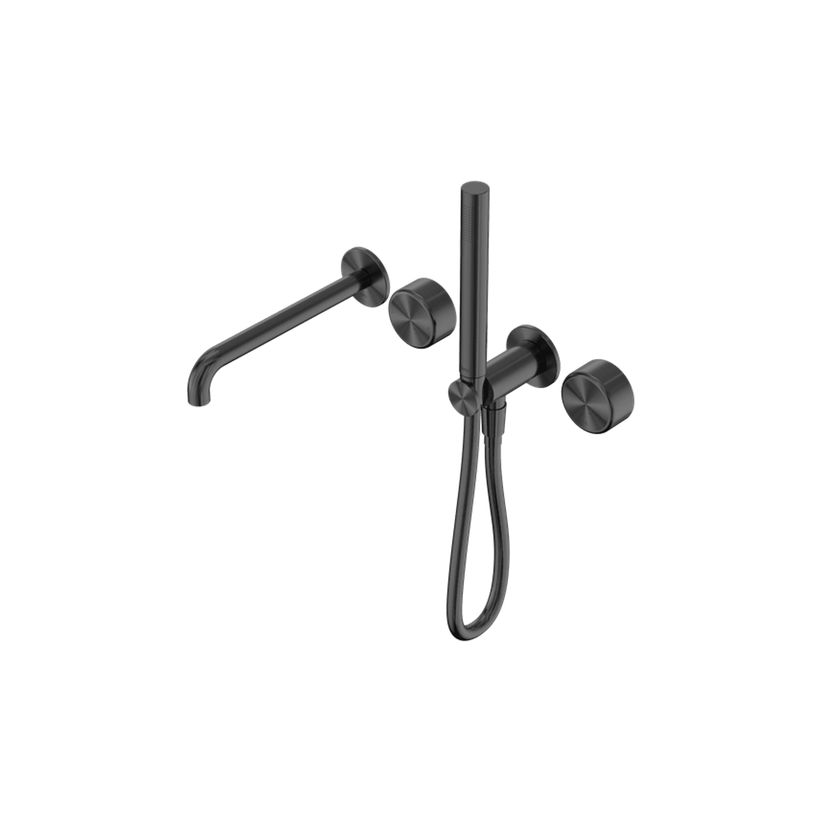 Serenity Shower System Spout Metal Handle And Slim Shower Gun Metal gallery detail image