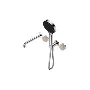 Serenity Shower System Spout Rome Travertine Handle And Serenity Hand Shower Chrome gallery detail image