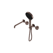 Serenity Shower System Spout Metal Handle And Serenity Hand Shower Brushed Bronze gallery detail image