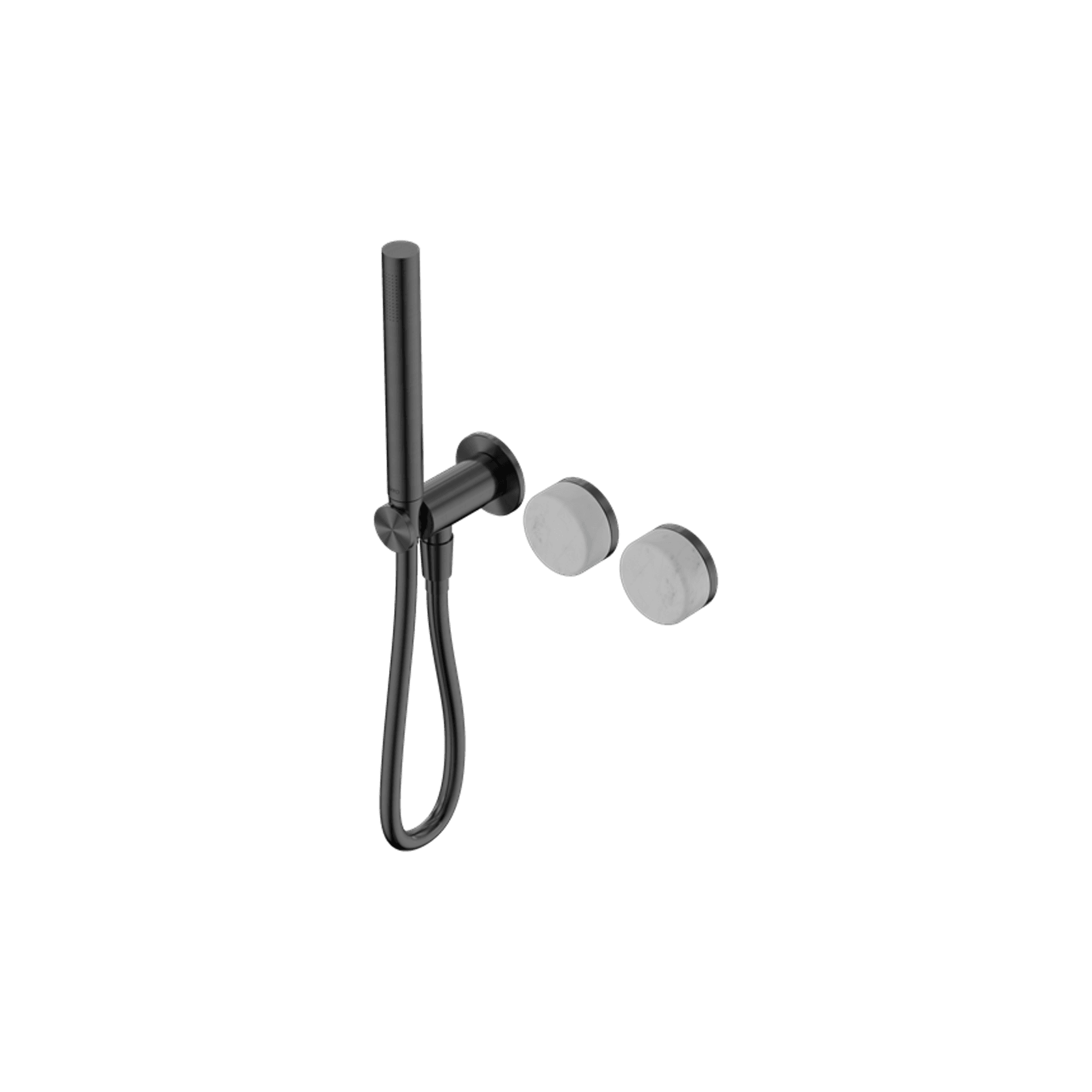 Serenity Shower System Carrara Handle And Slim Shower Gun Metal gallery detail image