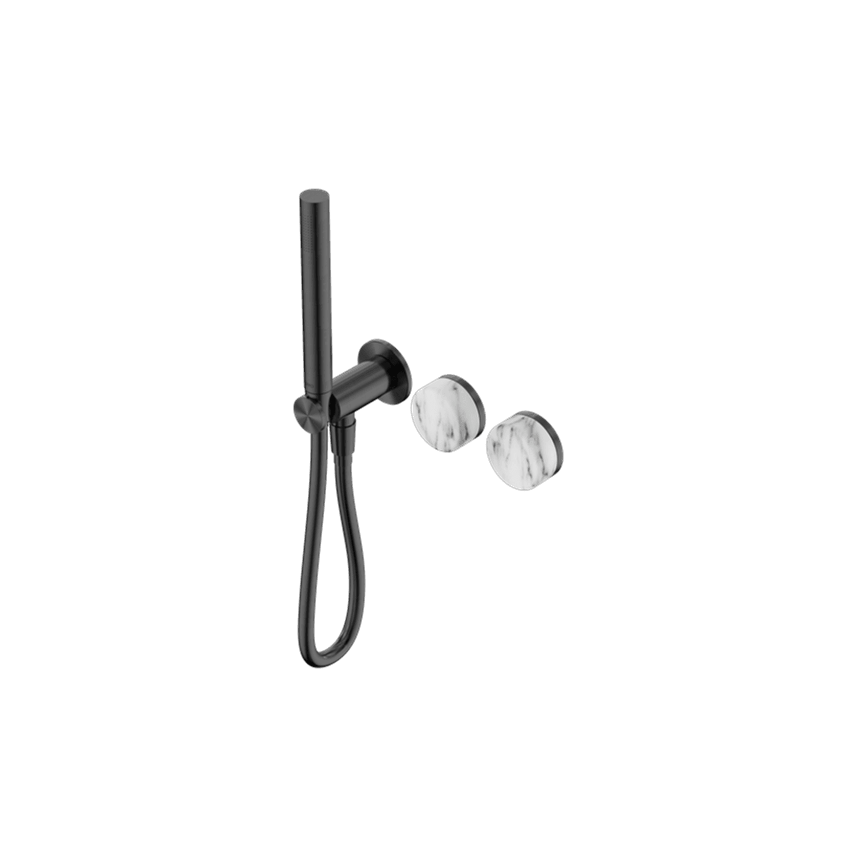 Serenity Shower System Arabescato Corchia Handle And Slim Shower Gun Metal gallery detail image