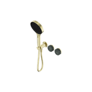Serenity Shower System Verde Alpi Handle And Serenity Hand Shower Brushed Gold gallery detail image