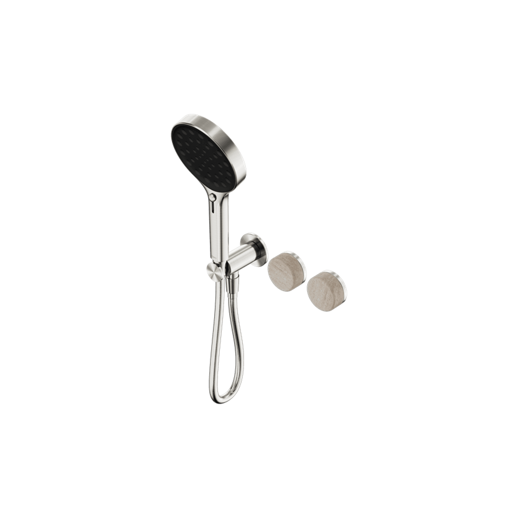 Serenity Shower System Rome Travertine Handle And Serenity Hand Shower Brushed Nickel gallery detail image
