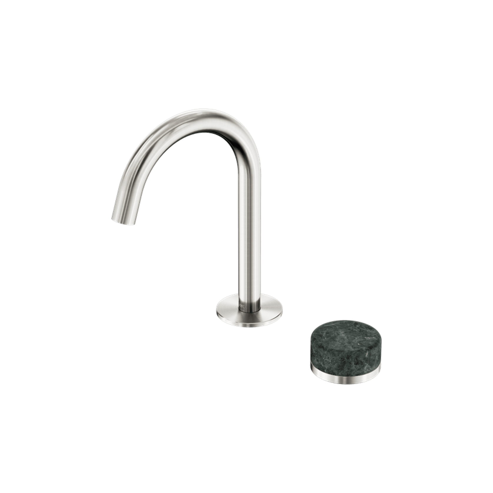 Serenity Basin Mixer Arc Spout Verde Alpi Handle Brushed Nickel gallery detail image