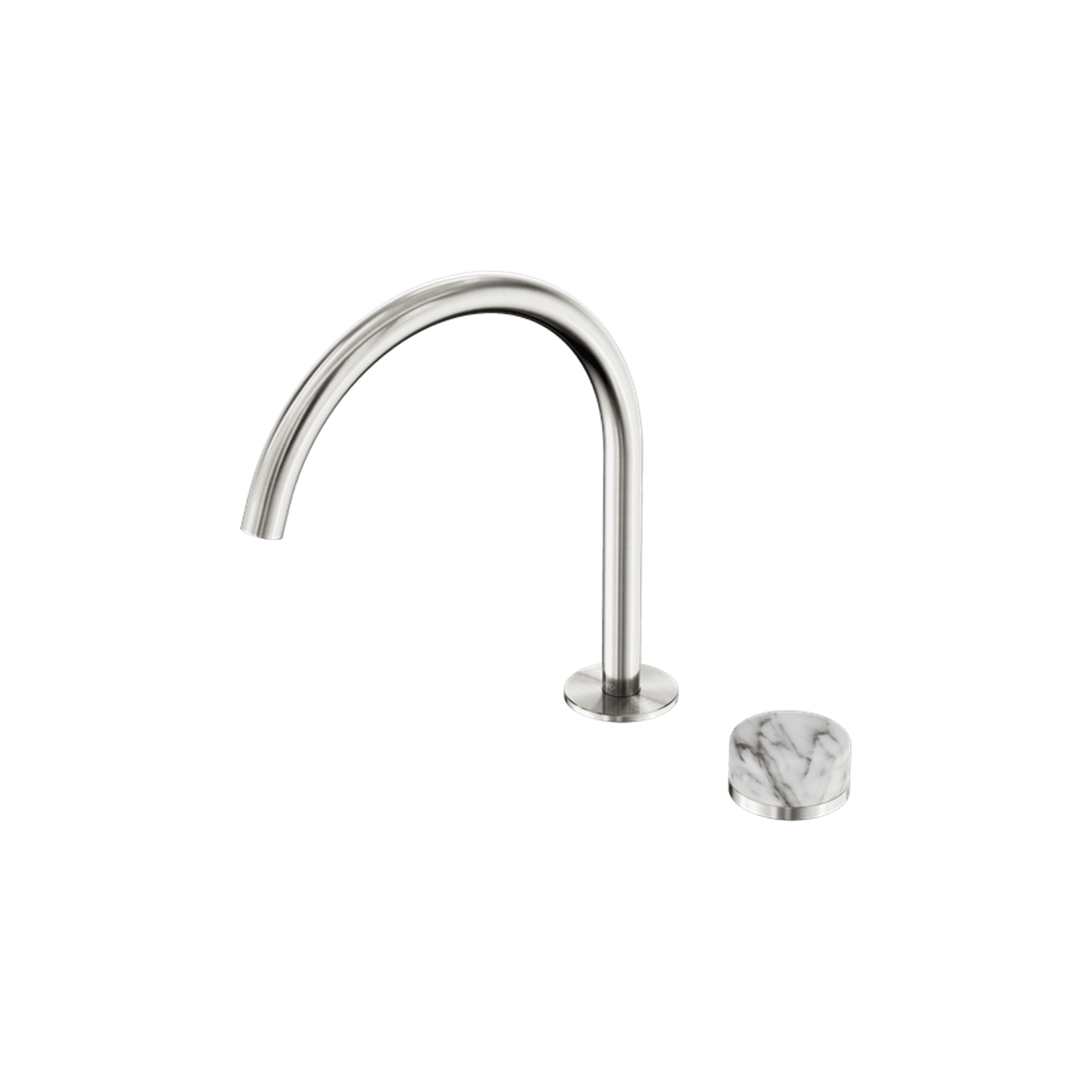 Serenity Bath/Kitchen Mixer Arc Spout Arabescato Corchia Handle Brushed Nickel gallery detail image