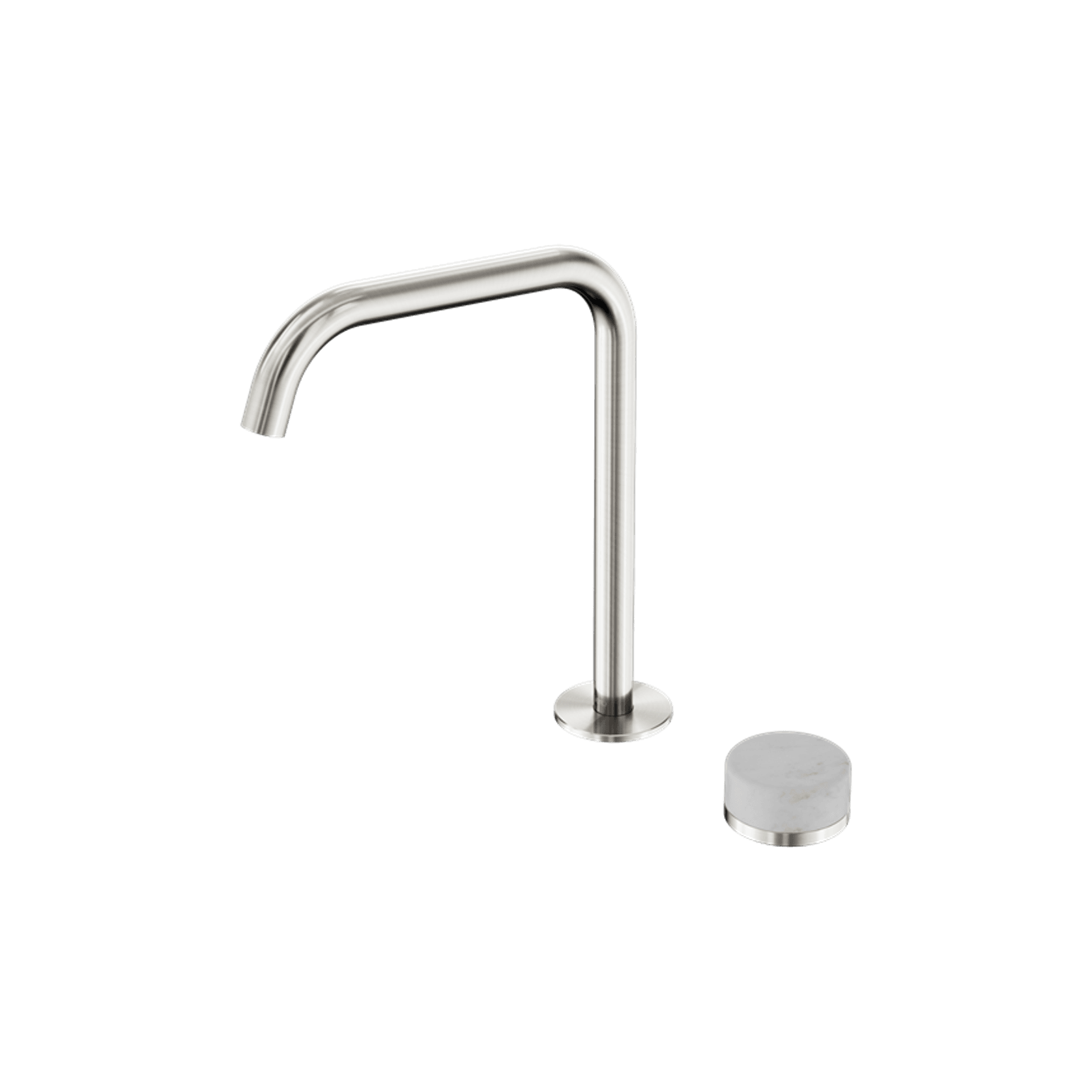 Serenity Bath/Kitchen Mixer Edge Spout Carrara Handle Brushed Nickel gallery detail image