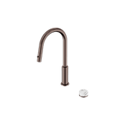 Serenity pull out kitchen Set Arabescato Corchia Handle Brushed Bronze gallery detail image