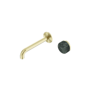 Serenity Wall Basin Mixer 160mm Spout Verde Alpi Handle Brushed Gold gallery detail image