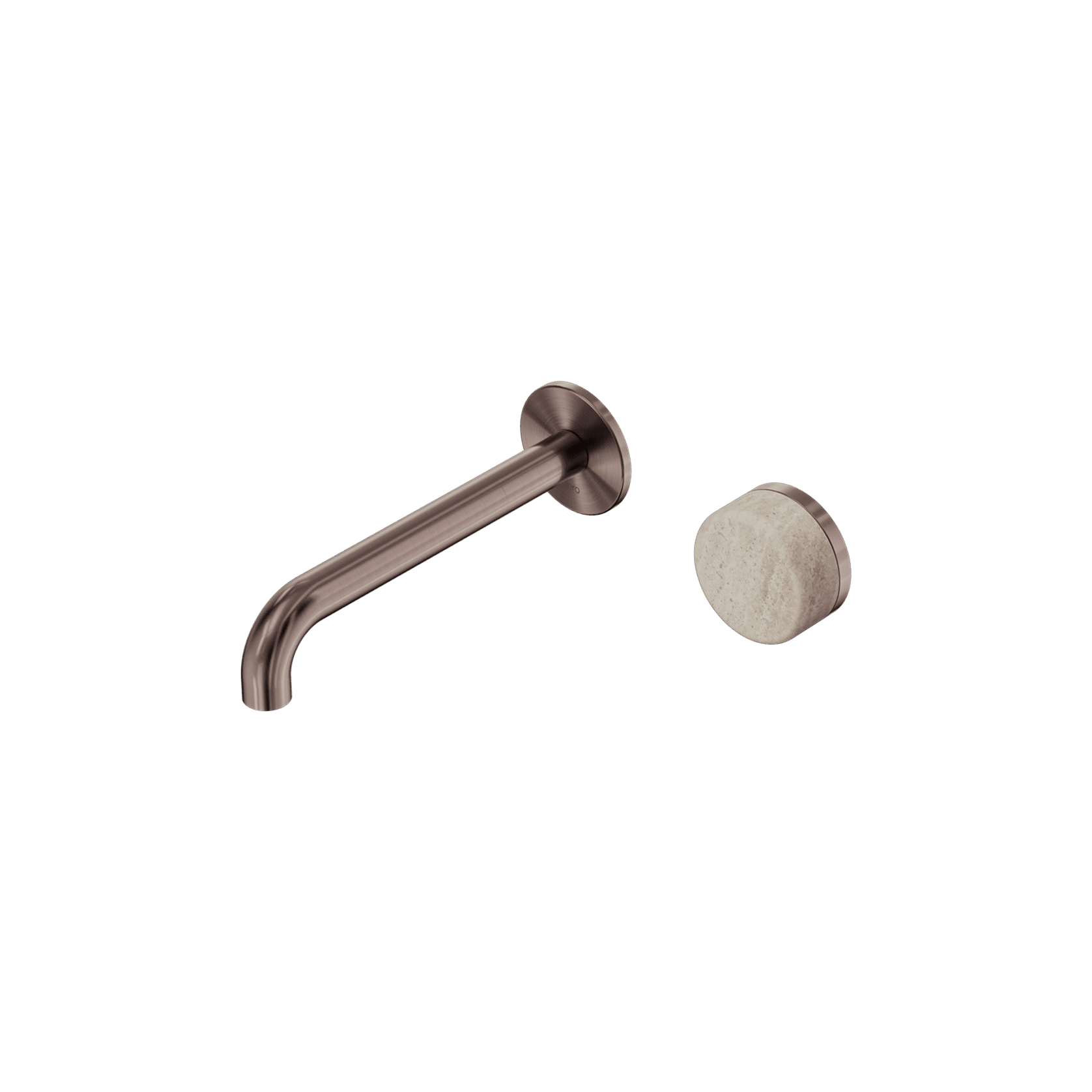 Serenity Wall Basin Mixer 220mm Spout Rome Travertine Handle Brushed Bronze gallery detail image