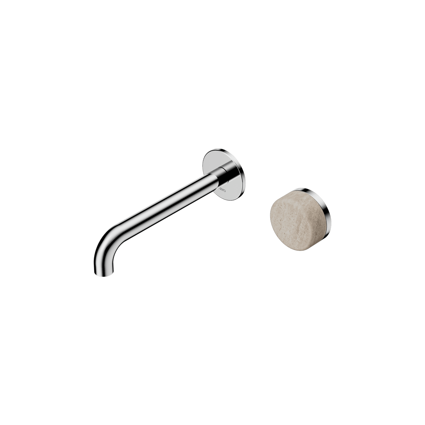 Serenity Wall Basin Mixer 185mm Spout Rome Travertine Handle Chrome gallery detail image