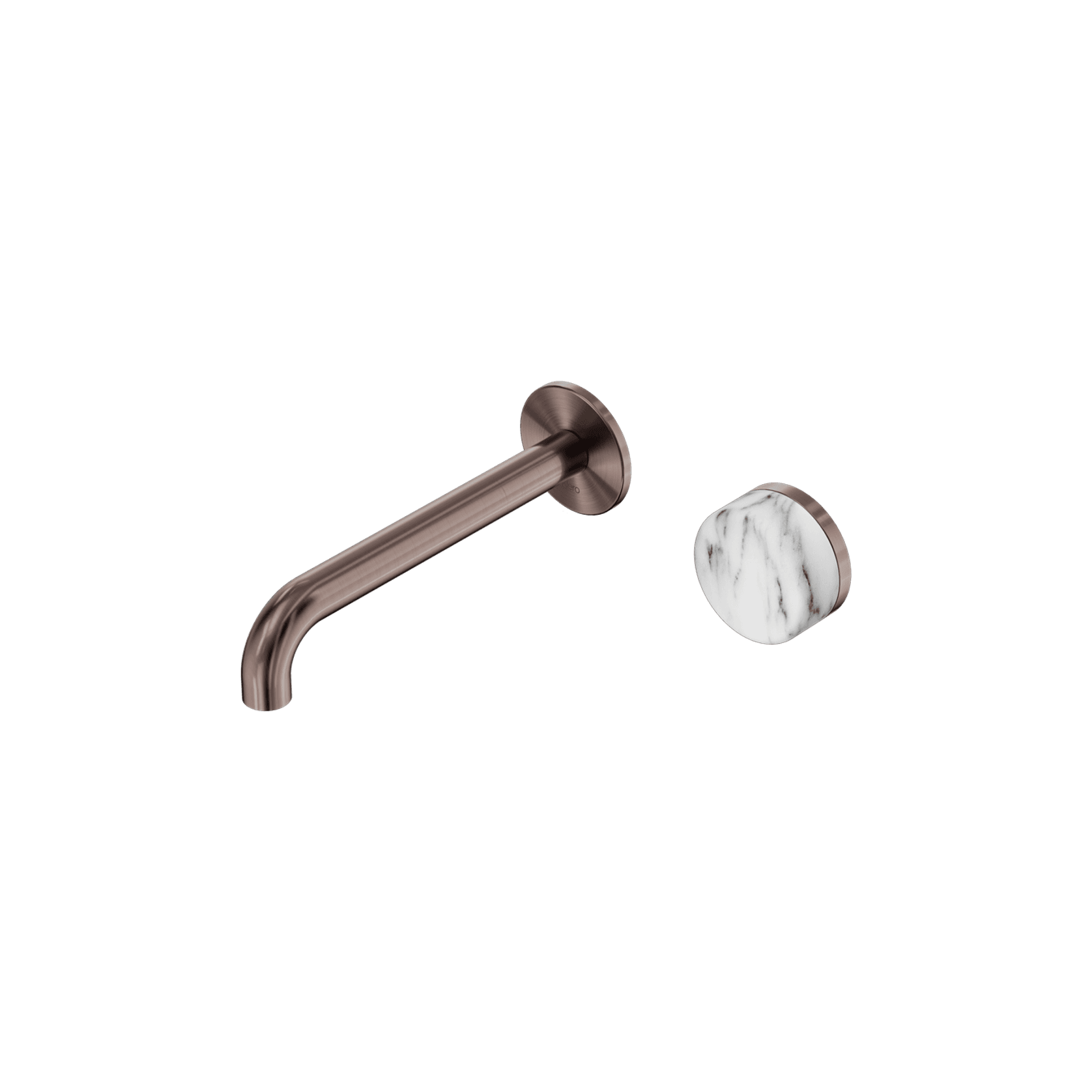 Serenity Wall Basin Mixer 160mm Spout Arabescato Corchia Handle Brushed Bronze gallery detail image