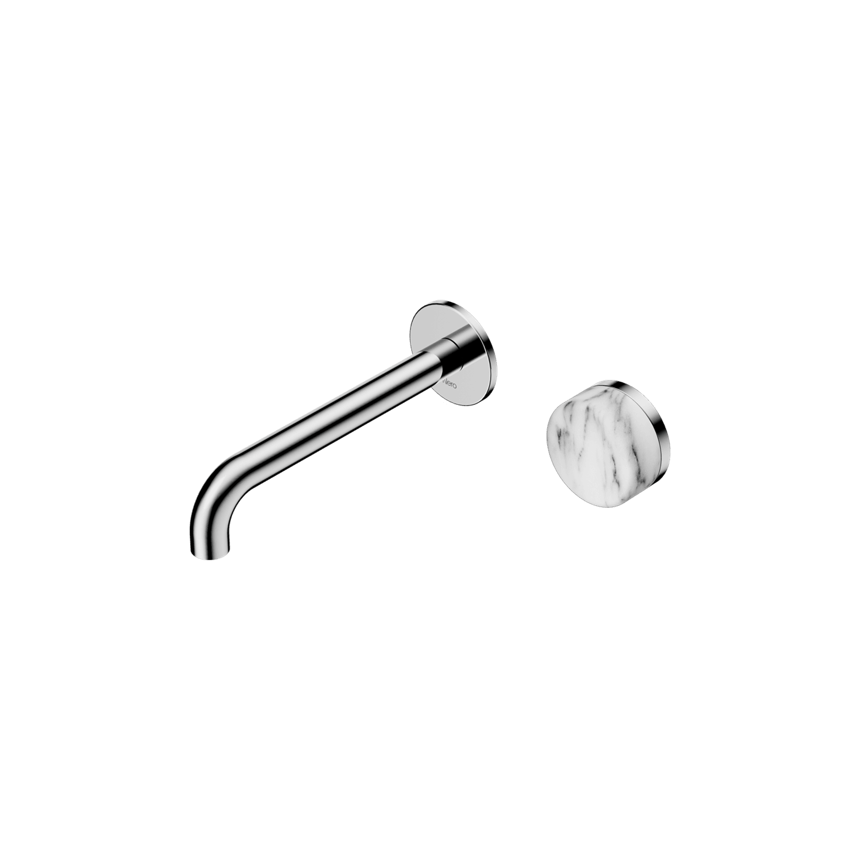 Serenity Wall Basin Mixer 220mm Spout Arabescato Corchia Handle Chrome gallery detail image