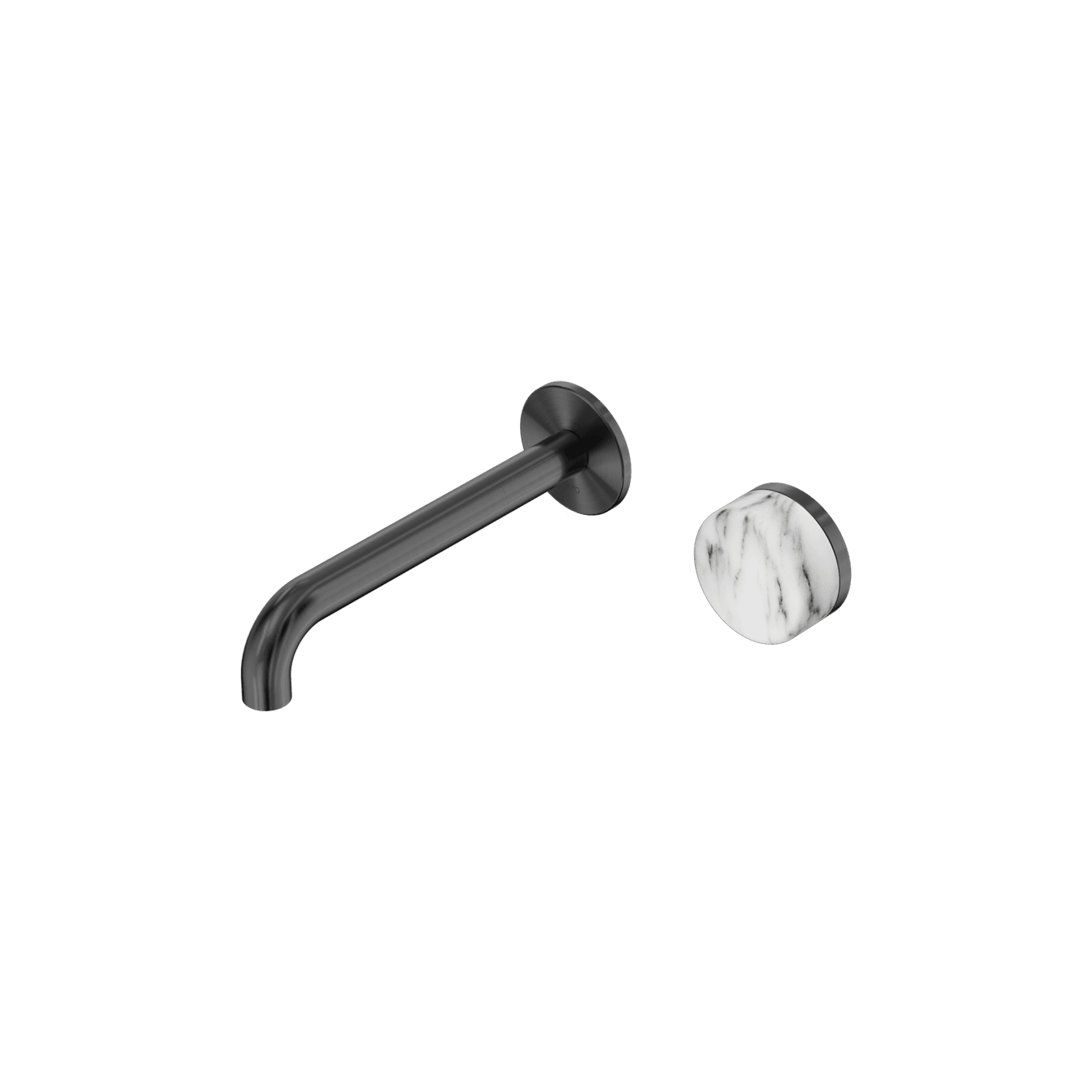 Serenity Wall Basin Mixer 160mm Spout Arabescato Corchia Handle Gun Metal gallery detail image