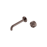 Serenity Wall Basin Mixer 220mm Spout Metal Handle Brushed Bronze gallery detail image