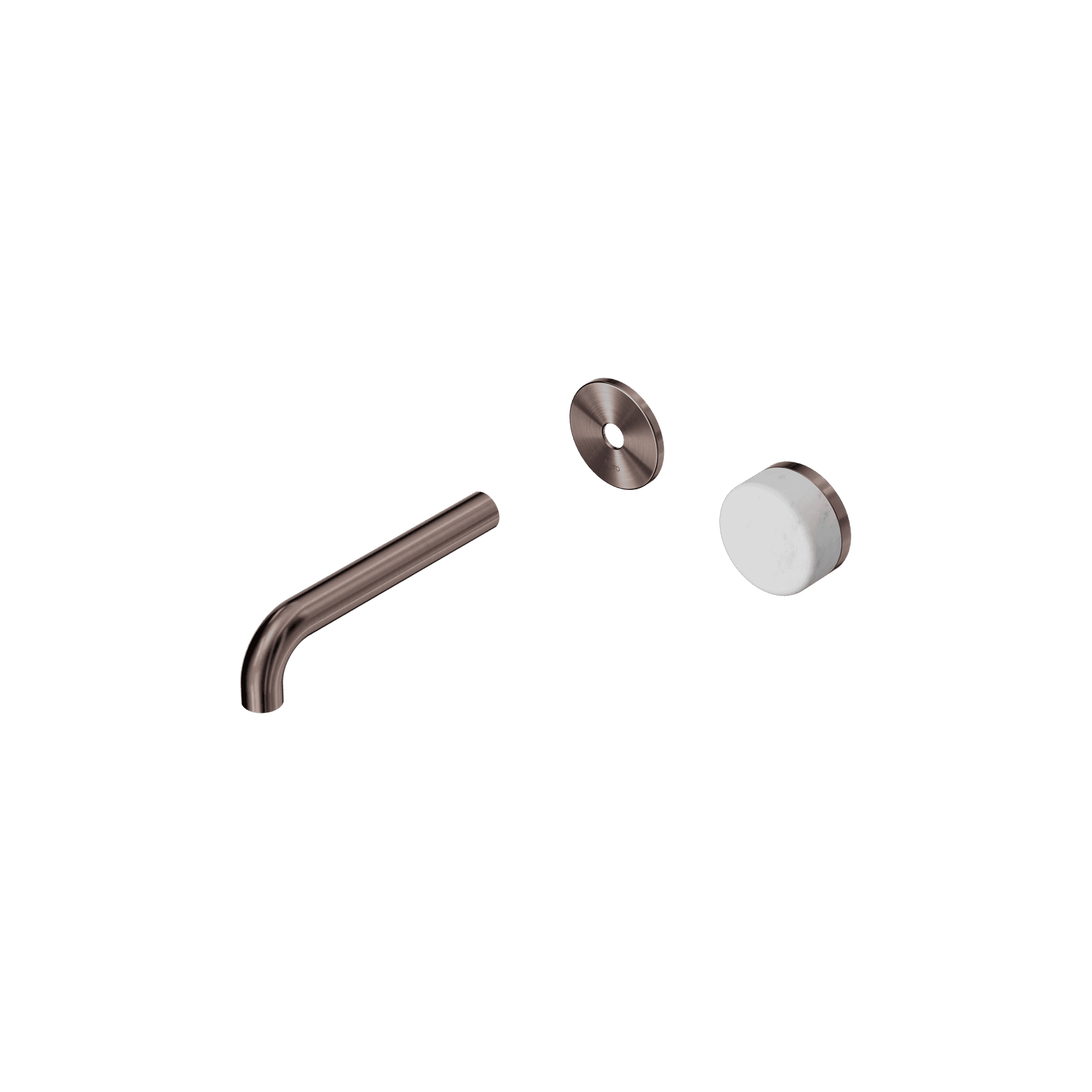 Serenity Wall Basin Mixer 160mm Spout Carrara Handle Brushed Bronze gallery detail image