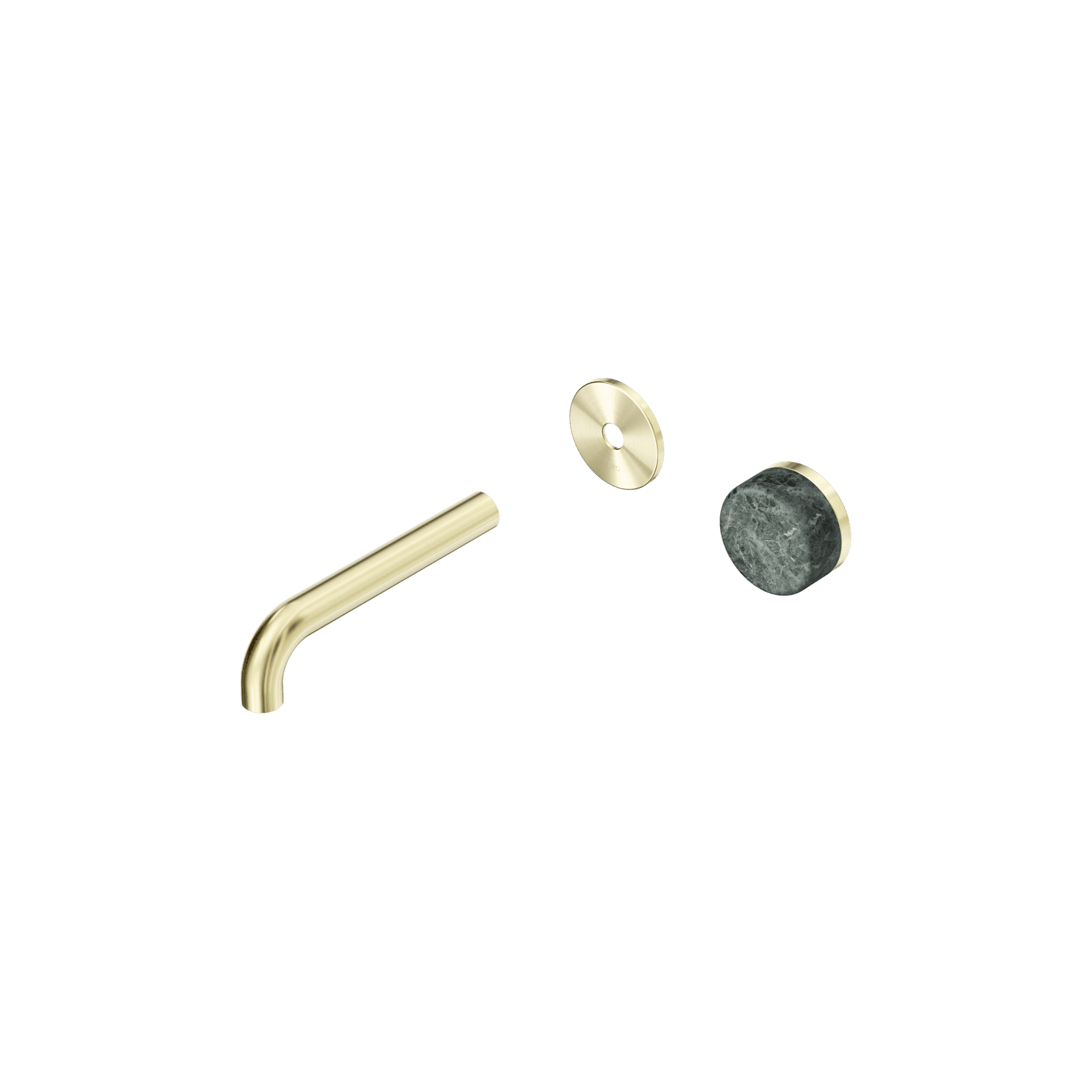 Serenity Wall Basin Mixer 160mm Spout Verde Alpi Handle Brushed Gold gallery detail image