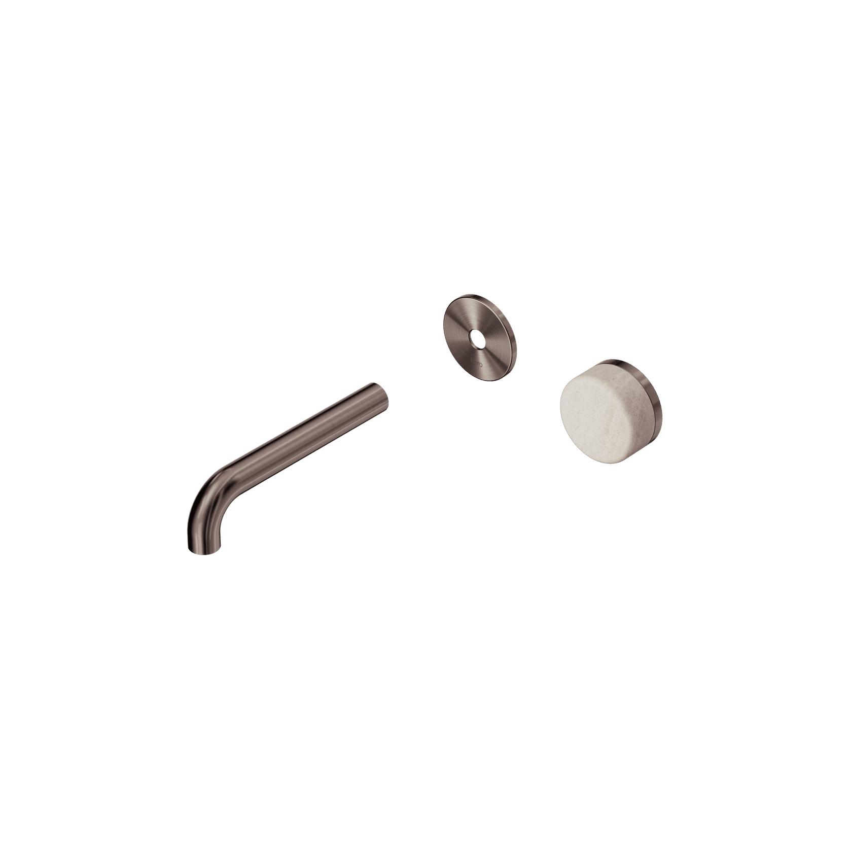 Serenity Wall Basin Mixer 160mm Spout Rome Travertine Handle Brushed Bronze gallery detail image