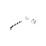 Serenity Wall Basin Mixer 185mm Spout Arabescato Corchia Handle Chrome gallery detail image
