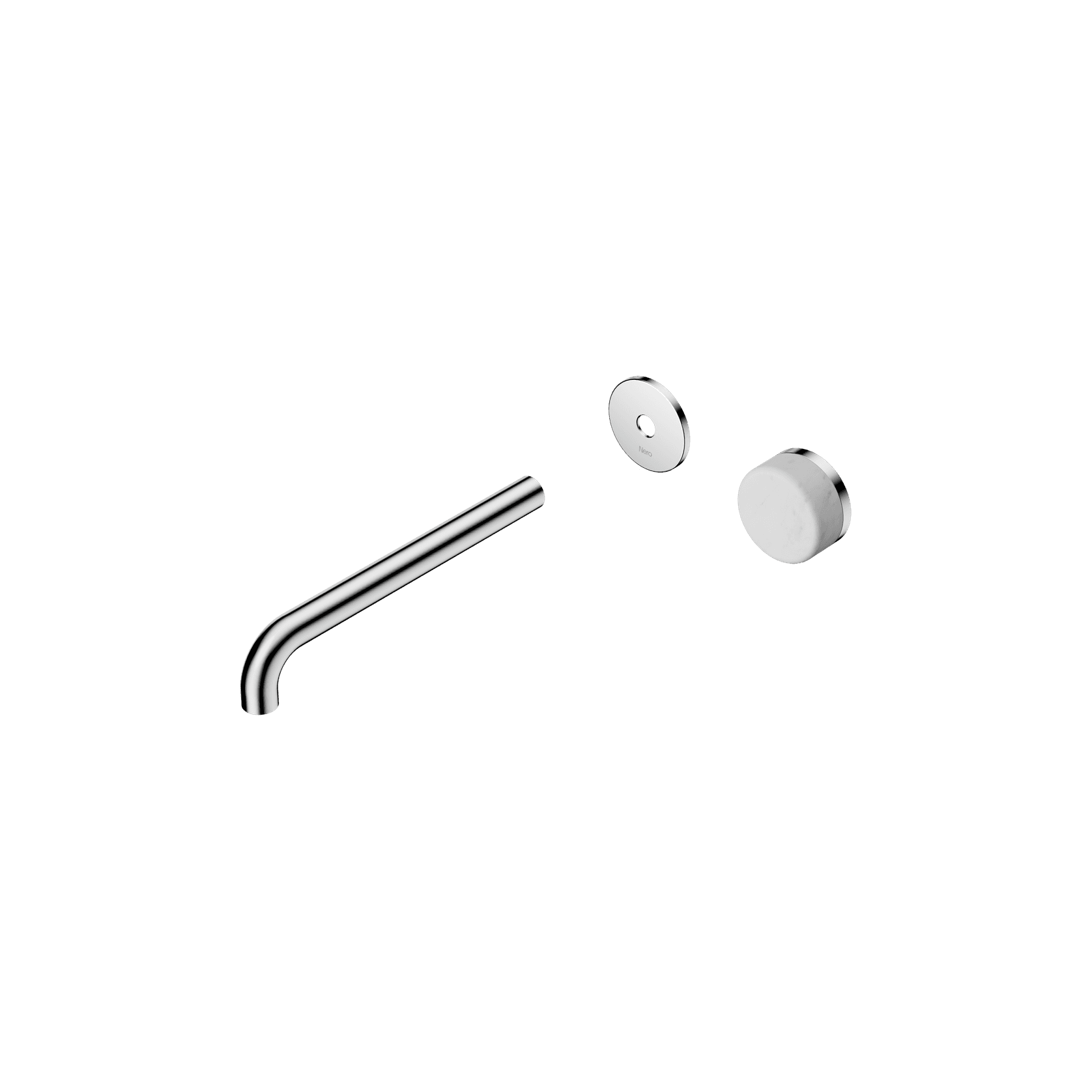 Serenity Wall Basin Mixer 220mm Spout Carrara Handle Chrome gallery detail image