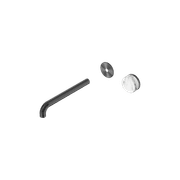 Serenity Wall Basin Mixer 220mm Spout Arabescato Corchia Handle Gun Metal gallery detail image