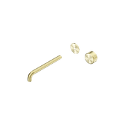 Serenity Wall Basin Mixer 220mm Spout Metal Handle Brushed Gold gallery detail image
