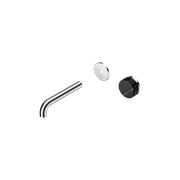 Serenity Wall Basin Mixer 160mm Spout Marquina Black Handle Chrome gallery detail image