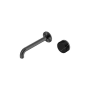 Serenity Wall Basin Mixer 185mm Spout Marquina Black Handle Gun Metal gallery detail image