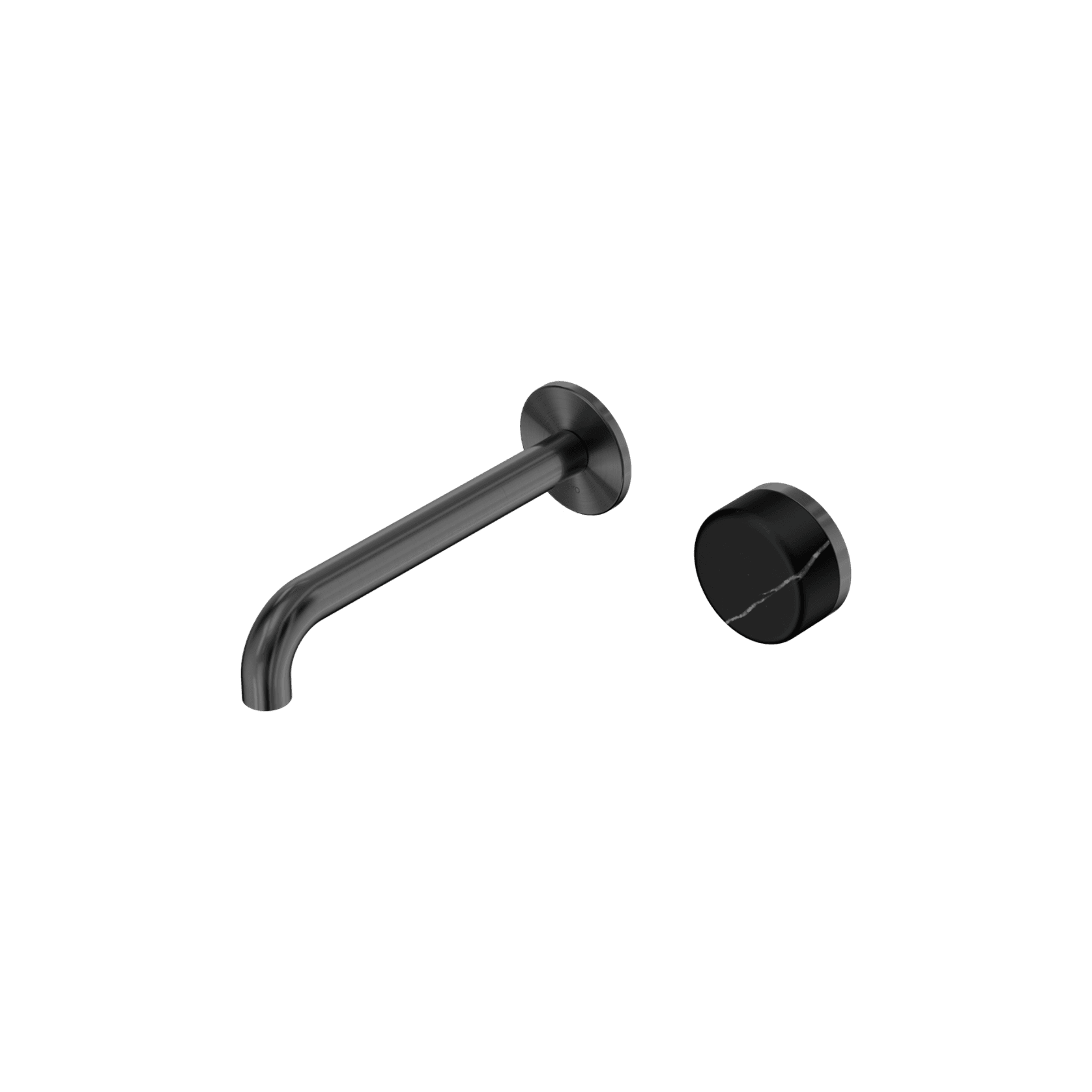 Serenity Wall Basin Mixer 160mm Spout Marquina Black Handle Gun Metal gallery detail image