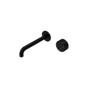 Serenity Wall Basin Mixer 160mm Spout Marquina Black Handle Matte Black gallery detail image