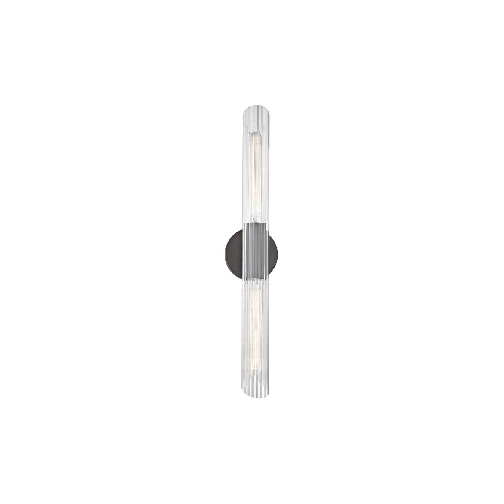 Bay 2 Light Glass Wall Light - Large in Old Bronze gallery detail image