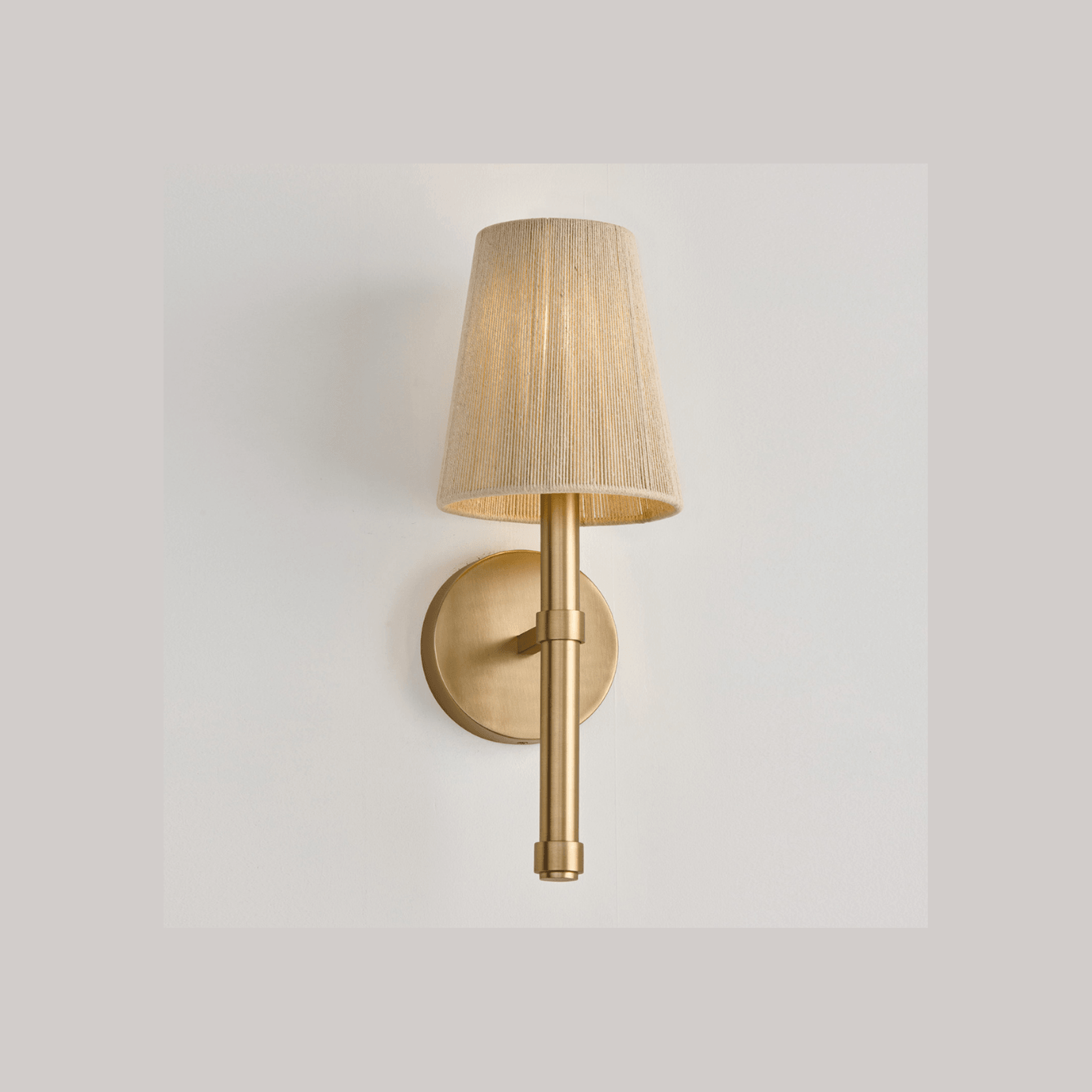 Fisher 1 Light Wall Light in Matte Brass & Bleached Rope gallery detail image
