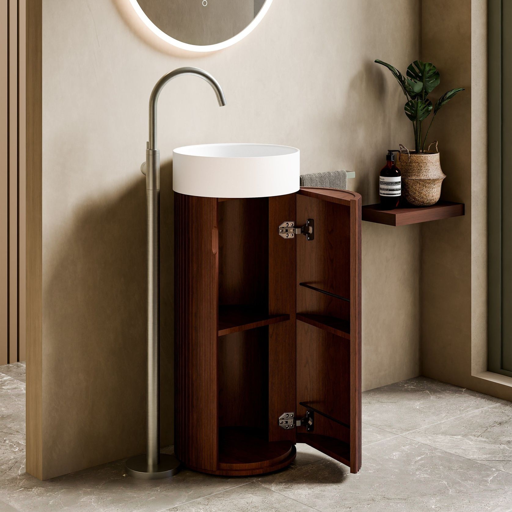 Code Sora Pedestal Vanity | With Basin gallery detail image