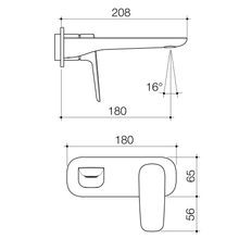 Contura II Wall Basin/Bath Mixer 180mm - Trim Kit | Brushed Brass gallery detail image