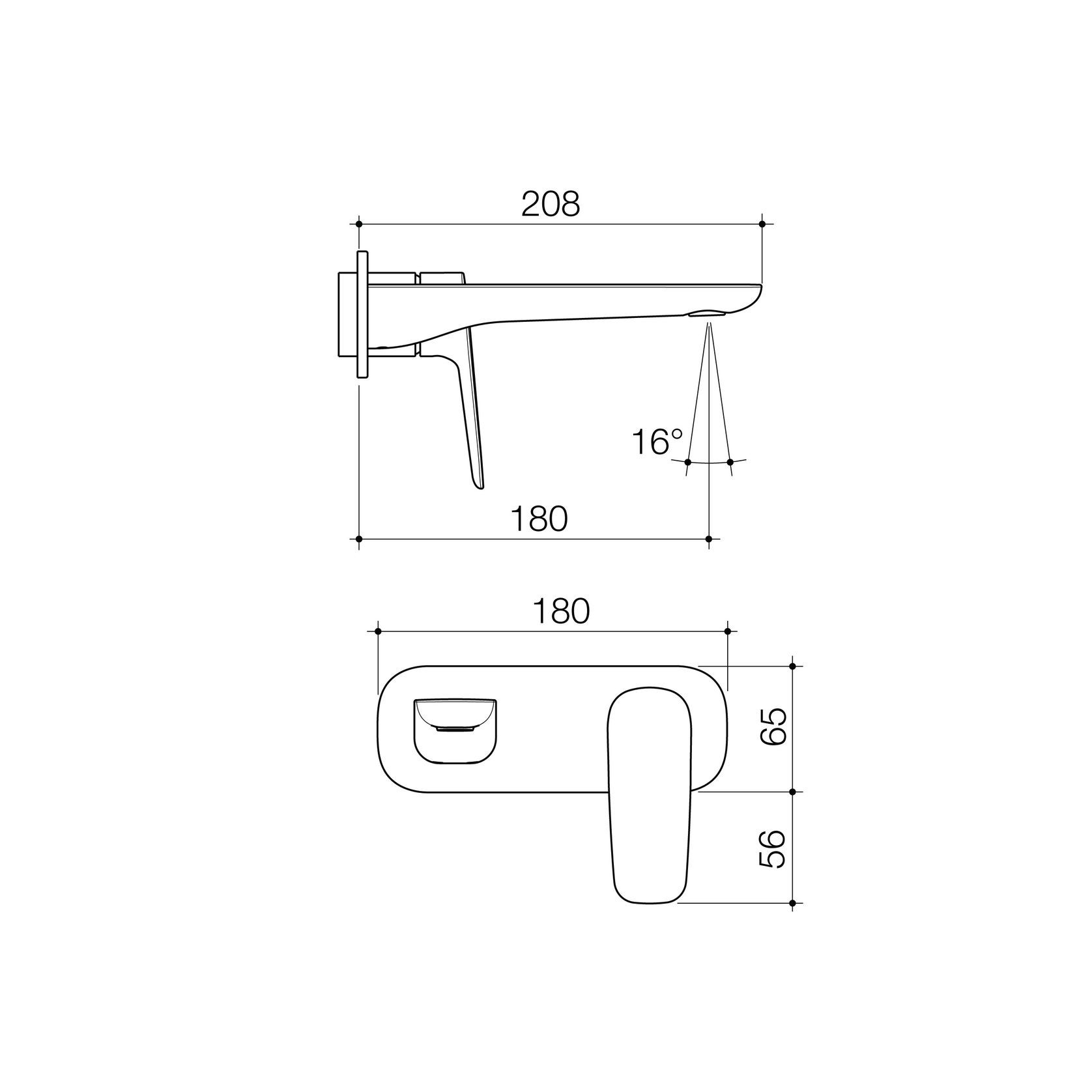 Contura II Wall Basin/Bath Mixer 180mm - Trim Kit | Brushed Brass gallery detail image