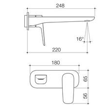 Contura II Wall Basin/Bath Mixer 220mm - Trim Kit  | Brushed Brass gallery detail image