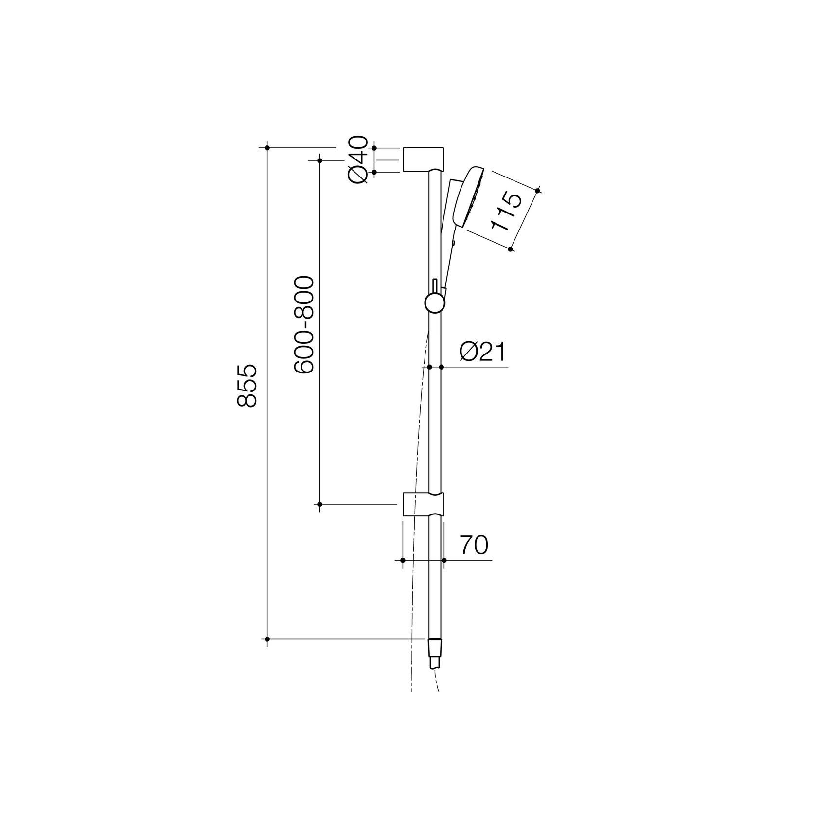 Contura II Rail Shower  | Matte Black gallery detail image