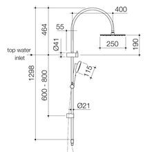 Contura II Rail Shower with Overhead  | Brushed Brass gallery detail image