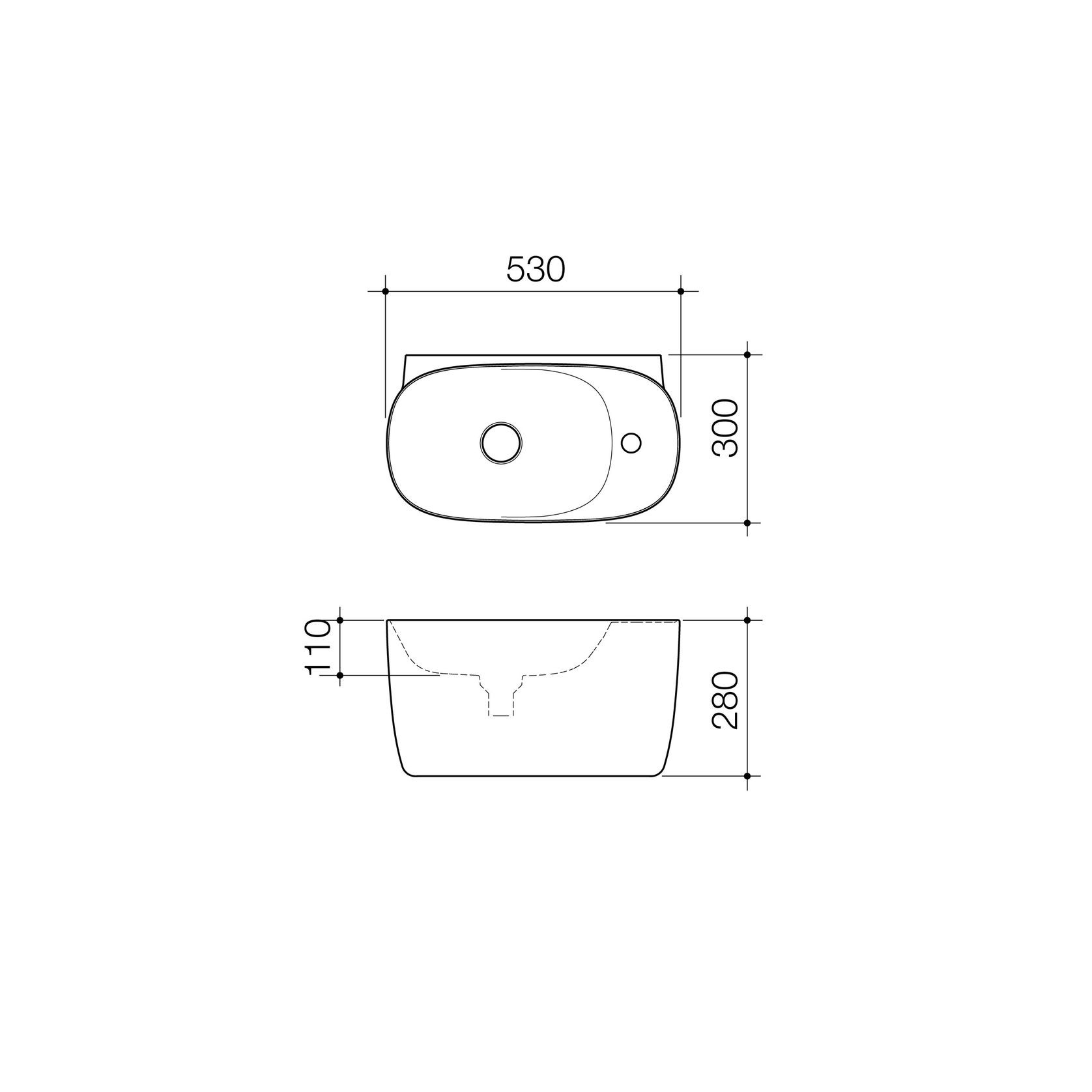 Contura II Hand Wall Basin (1 Tap Hole)  | White gallery detail image