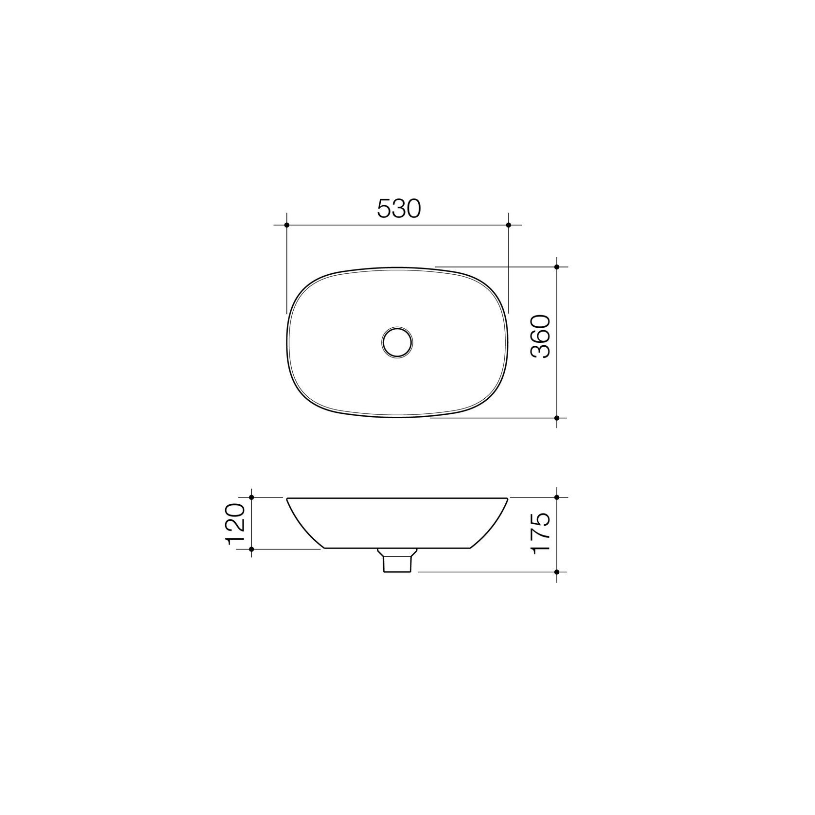 Contura II 530mm Above Counter Basin  | Matte White gallery detail image