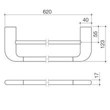 Contura II 620mm Double Towel Rail  | Chrome gallery detail image