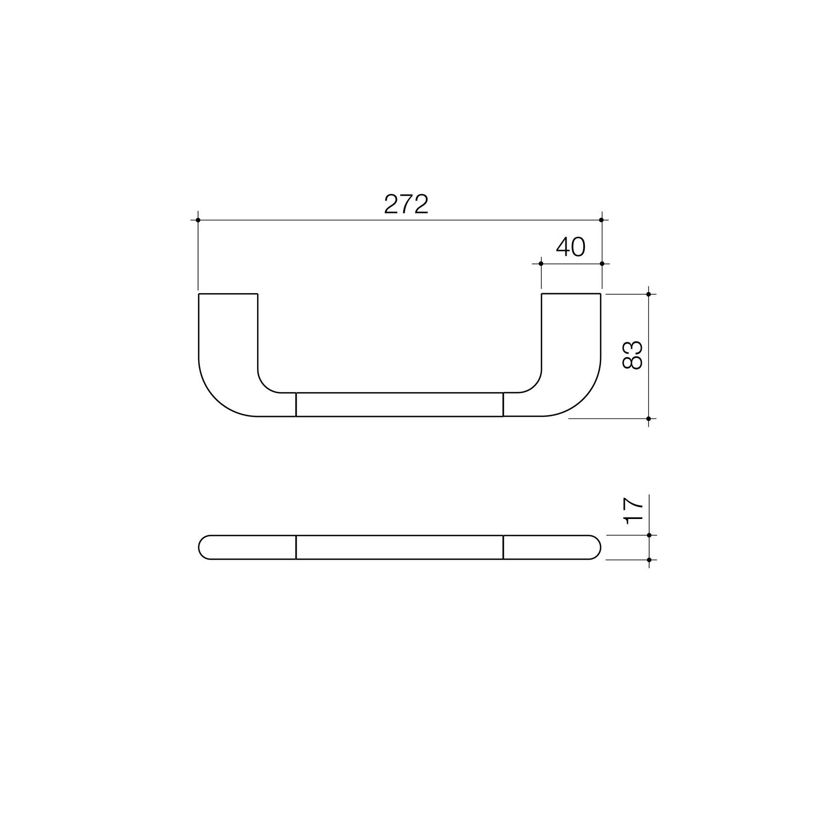 Contura II Hand Towel Rail  | Chrome gallery detail image