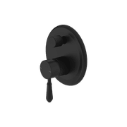 York Shower Mixer With Divertor With Metal Lever Matte Black gallery detail image