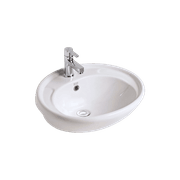 Studio 500 Semi Recessed Basin - 1 Tap Hole Overflow - Inc Fixing Kit gallery detail image