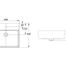 Heron Square 500 Counter Basin - 1 Taphole - Overflow gallery detail image